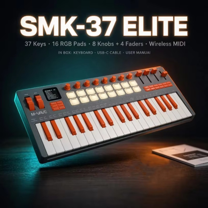 Midi Controller Pad - M-VAVE SMK-37 Elite – MIDI-клавиатура с