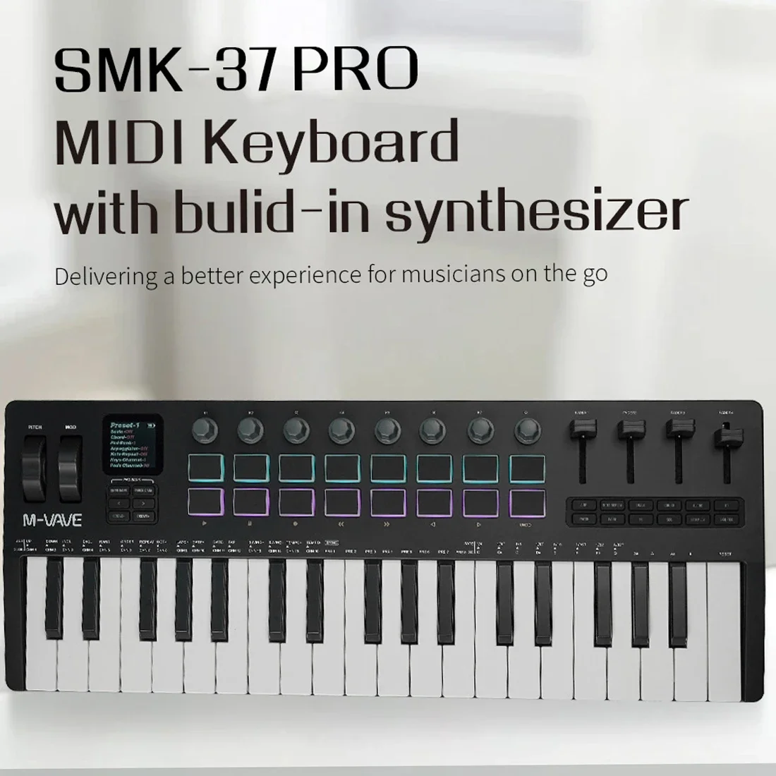 M-VAVE SMK-37 PRO – портативны – обзор и цена Midi Controller Pad