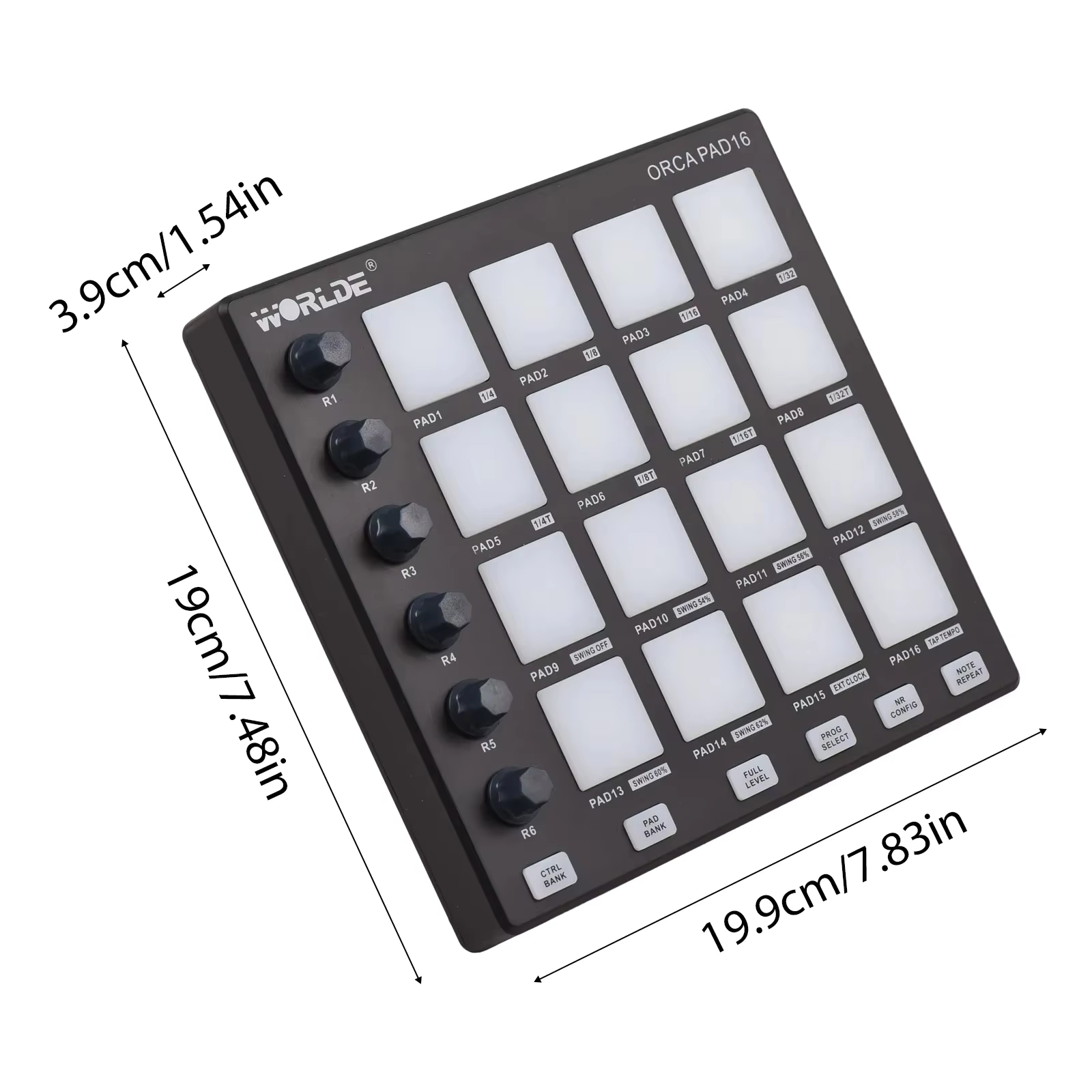 WORLDE ORCA PAD16 MIDI-контрол – обзор и цена Midi Controller Pad